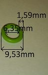 Oring    6,35 mm x 1,59 mm zielony - 2