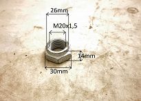 Nakrętka  M20 x 1,5 x 14 piasty CC, SC tył - 2