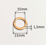 Podkładka  CU 15 x 21 x 1,5 Lublin, Żuk 4CT90 - 2