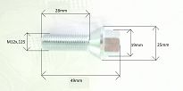 Śruba koła  M12 x 1,25 x 28 kl.19 stożek FSO, CC - 2