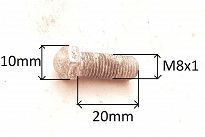 Śruba M 8 x 1,00 x 20 ogranicz. zwrot. Żuk, Nysa - 2