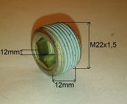 Korek spustu oleju M22 x 1,5 L=12 mm Fiat - 2