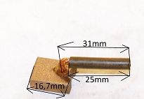 Szczotka   6,0 x 15,0 x 16,7  miedziana JSX33-34 - 6