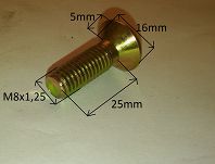 Śruba M   8 x  25 łeb stożkowy imbus 126p, CC - 2