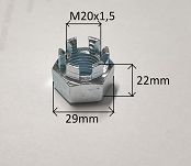 Nakrętka  M20 x 1,5 x 22 koronowa Wartburg 311 - 2