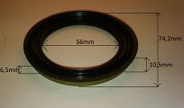 Simmering   56 x 74,2 x 6,5 / 10,5 BO NBR Corteco - 2