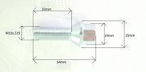 Śruba koła  M12 x 1,25 x 33 kl.19 stożek FSO, CC - 2