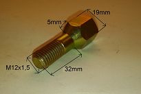 Śruba koła  M12 x 1,50 x 32 kl.19 stożek 126p NT - 2