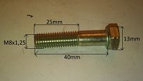 Śruba M   8x   40 sześciokąt 126p, FSO, PN - 2