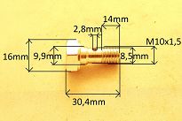 Śruba hamulca M10x1,5x30,4 z dziurą - 2