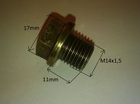 Korek spustu oleju M14x1,5 L=11 mm Tico, Matiz - 2