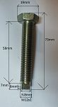 Śruba M12 x 1,00 x 73 wspornika ukł. kier. PN FSO - 2