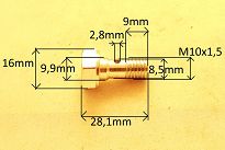 Śruba hamulca M10x1,5x28,1 z dziurą - 2