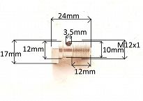 Śruba hamulca M12x1x24x12 z dziurą - 3