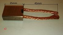 Szczotka   9,0 x 19,2 x 25,0 miedz - węgl. kpl. - 3