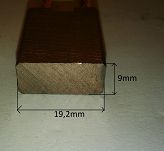 Szczotka   9,0 x 19,2 x 25,0 miedz - węgl. kpl. - 5