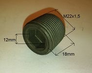 Korek spustu oleju M22x1,5 L=18 mm Fiat z magnesem - 2