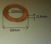 Podkładka stal. 12,0 x 20,0 x 0,3 FSO, PN - 2