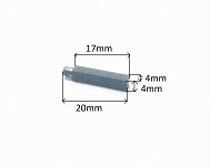 Szczotka   4,0 x 4,0 x 17,0 / 20,0 węglowa FSO - 2