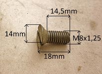 Śruba M   8x   18 łeb stożkowy płaski FSO, PN - 2