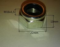 Nakrętka  M14 x 1,50 x 13 z teflonem FSO, PN, 126p - 2