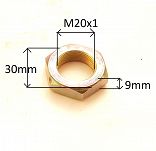 Nakrętka  M20 x 1,0 x 9 wałka skrzyni FSO, PN - 2