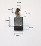 Szczotka   6,0 x 10,0 x 14,0 węglowa E 7.39 - 2