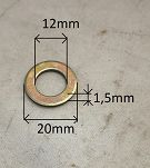 Podkładka stal. 12,0 x 20,0 x 1,5 FSO, PN - 2
