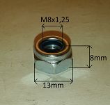 Nakretka  M  8 x 1,25 z teflonem 126p, FSO - 2