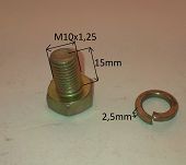 Śruba M 10 x 1,25 x 15  8.8  126p + podkładka Fiat - 2