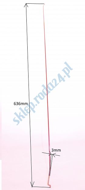 Cięgno zamka 126p metal L Fiat