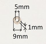 Podkładka  5 x 9 x 1 gaźnika 28H1 Trabant 601 - 2