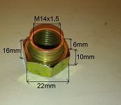 Nakrętka  M14 x 1,5  piasty prawy gwint 126p - 2