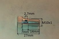 Śruba hamulca M10x1x27x14 z dziurą - 2