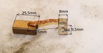 Szczotka   9,0 x 13,0 x 25,5 miedziana BSX12 Elmot - 2