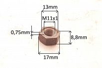 Nakrętka  M11 x 1,00 x 8,8 Żuk - 2