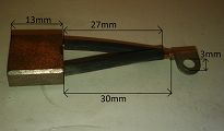 Szczotka   6,0 x 13,9 x 13,0  miedziana 009a/1 - 2