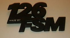 Emblemat "126p Made By FSM" plastikowy 126p