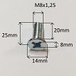 Śruba M   8 x  25 łeb stożkowy krzyżak 126p, CC - 2
