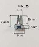Śruba M   8 x  25 łeb stożkowy krzyżak 126p, CC - 2