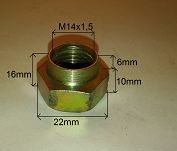 Nakrętka  M14 x 1,5  piasty lewy gwint 126p nacięt - 2