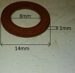 Podkładka  FIBR   8 mm x 14 mm x 1 mm 126p, CC 700 - 2