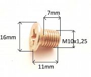 Śruba M 10 x 1,25 x 7 łeb stożkowy 126p NT - 2