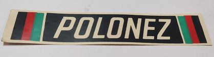 Nalepka  "POLONEZ"  PN 205 x 40 mm