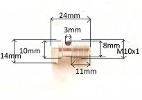 Śruba hamulca M10x1x24 z dziurą - 3