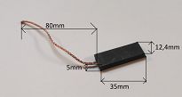 Szczotka   5,0 x 12,4 x 35,0 węglowa pralki AEG - 2