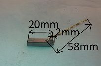 Szczotka   4,0 x 7,0 x 20,0 / 22,0 węglowa JX43 - 2