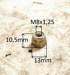 Nakrętka  M  8 x 1,25 z teflonem wysoka 126p, FSO - 2