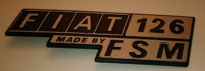 Emblemat "Fiat 126p Made By FSM" plastikowy 126p