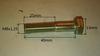 Śruba M   8x   40 sześciokąt 126p, FSO, PN  10,9 - 2